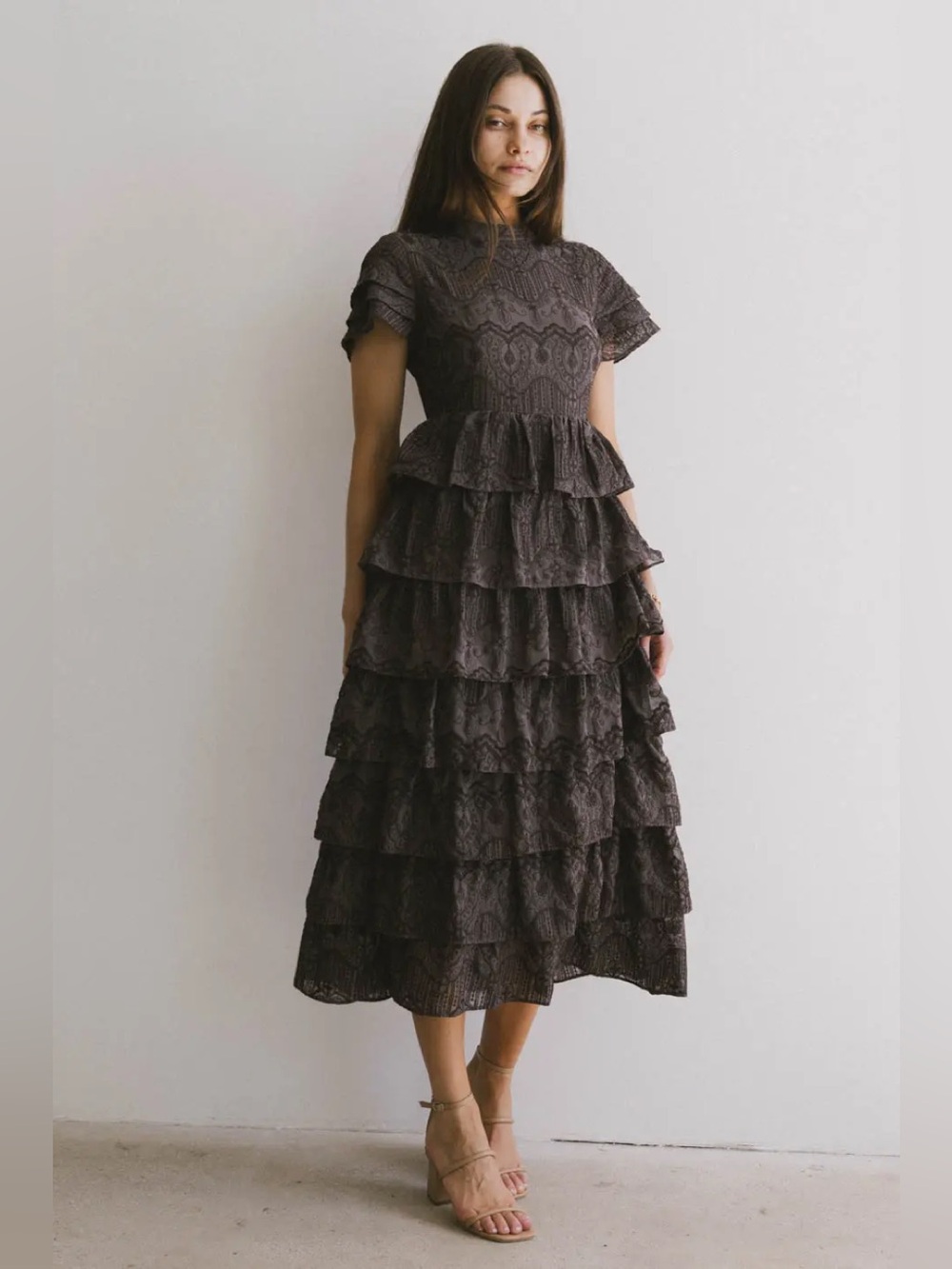 Bohme charcoal Octavia Teired dress